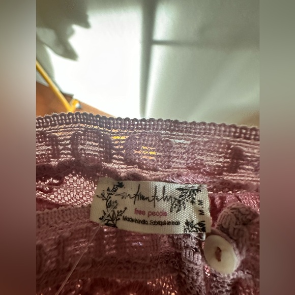 NWT Free People Still The One Lace Trim Cotton Bodysuit in La Fluer color Size M - Picture 4 of 11